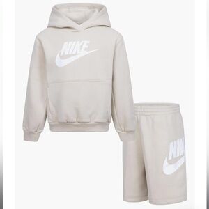 Nike kids Light Tan Hoodie and Shorts Set